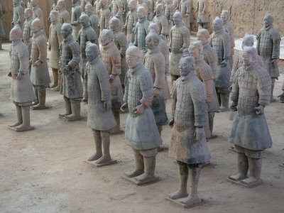 Xian Museum, terracotta warriors from the tomb of Emperor Shi Huangdi by Chinese School