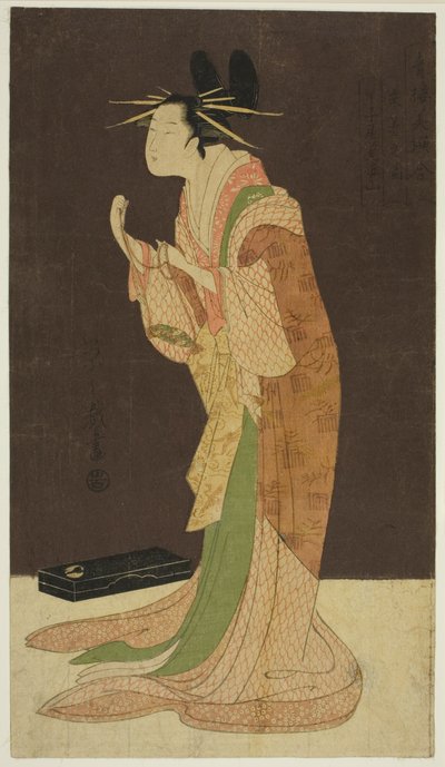 A Selection of Beauty from the Pleasure Quarters: Misayama of the Chojiya in Night Dress by Chobunsai Eishi