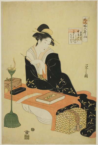 An Elegant Parody of the Six Poetic Immortals (Furyu yatsushi rokkasen): The Priest Kisen by Chobunsai Eishi