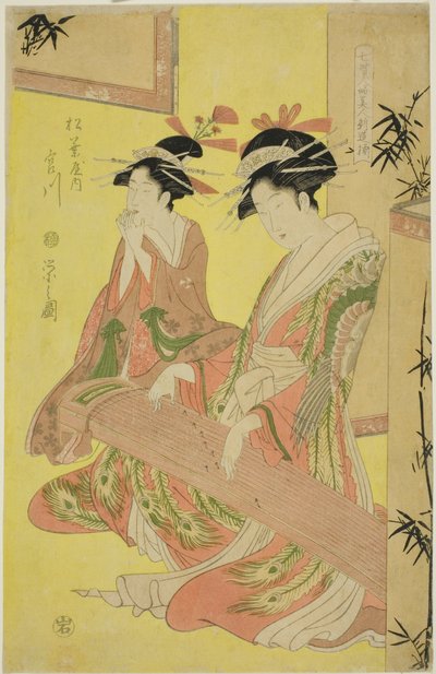 Beauties Parodying the Seven Sages - A Selection of Younger Courtesans: Miyagawa of the Matsubaya by Chobunsai Eishi