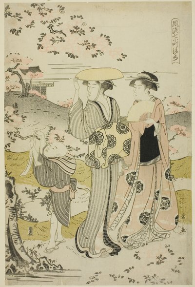 Ono no Komachi Visiting Kiyomizu Temple, from the series The Fashionable Seven Komachi by Chobunsai Eishi