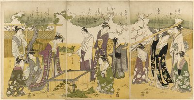 Parody of the Well Curb Story from the Tales of Ise by Chobunsai Eishi