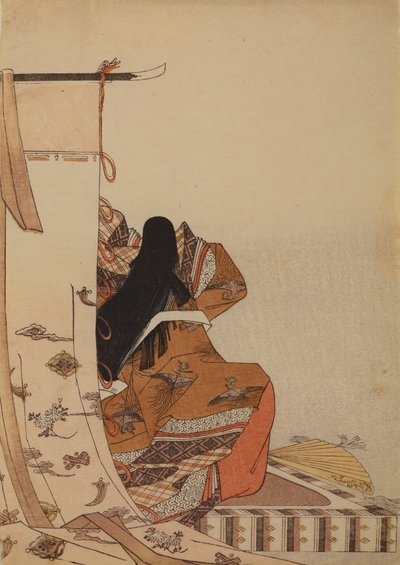 Poet Shikishi Naishinno, from the album: Nishikizukuri onna sanjurokkasen ezukushi by Chobunsai Eishi