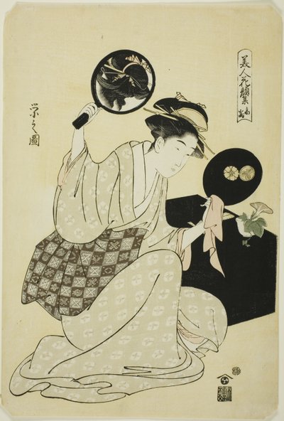 Takashima, from the series "A Collection of Flower-like Faces of Beauties" by Chobunsai Eishi