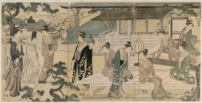 The Matsukaze Chapter of the Tale of Genji (from the series The Tale of Genji in Elegant Modern Dress) by Chobunsai Eishi