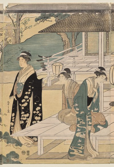 The Matsukaze Chapter of the Tale of Genji (from the series The Tale of Genji in Elegant Modern Dress) by Chobunsai Eishi