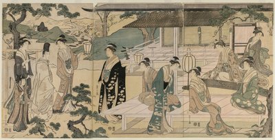 The Matsukaze Chapter of the Tale of Genji from the Series The Tale of Genji by Chobunsai Eishi