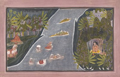 Radha Crosses a River to Interview a Hindu Sage by Chokha