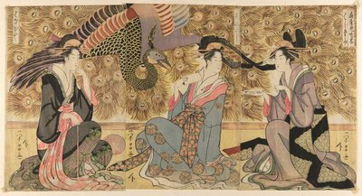 A Parody of Courtesans on Display at the Ogiya by Chokosai Eisho