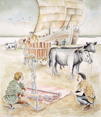 Trading at Hengistbury Head, Dorset, 1st century BC by Chris Evans