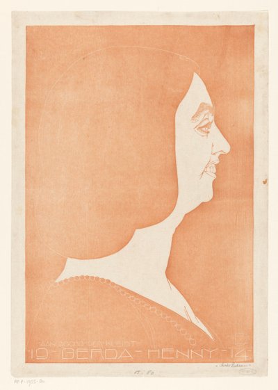 Portrait of Gerda Henny by Chris Lebeau (signed by artist)