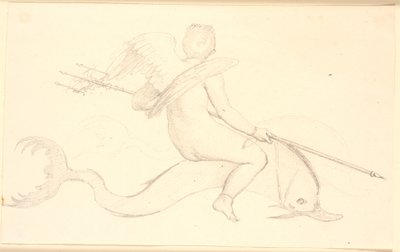 Cupid Riding a Dolphin, Pompeian Motif by Christen Købke