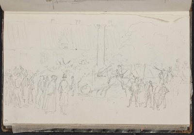 Firefighters, Fire Engine, and Spectators at a Fire by Christen Købke