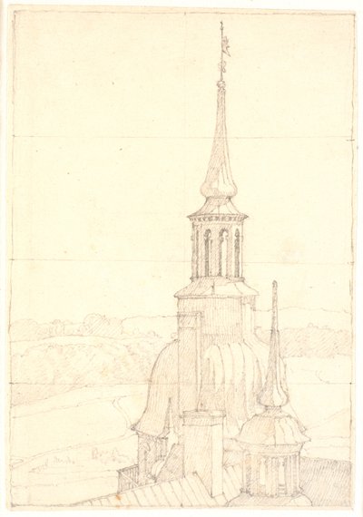 One of the Two Small Towers at Frederiksborg by Christen Købke