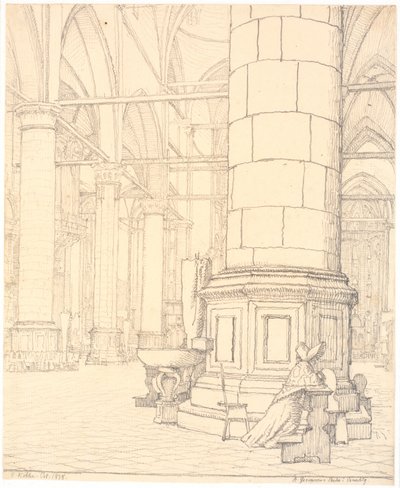 Interior of Ss. Giovanni e Paolo in Venice by Christen Købke