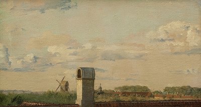 View from a Window in Toldbodvej of the Citadel of Copenhagen. Around 1833 by Christen Schjellerup Købke
