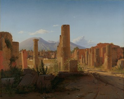 The Forum at Pompeii with Vesuvius in the Background by Christen Schjellerup Købke