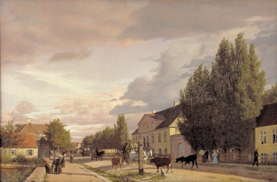 View of a Street in Østerbro outside Copenhagen. Morning Light, 1836 by Christen Schjellerup Købke