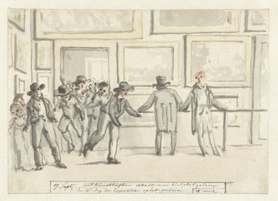 Visitors at the Art Exhibition in Amsterdam in 1808 by Christiaan Andriessen