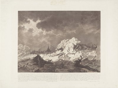 View of the Ice Drift and Dike Breach at Vuuren near Gorcum on February 22, 1799 by Christiaan Josi