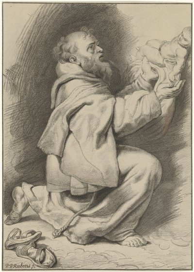 Saint Francis of Assisi Receives the Christ Child from Mary by Christiaan Josi