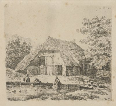 Three Women Doing Laundry in Beek by Christiaan Wilhelmus Moorrees