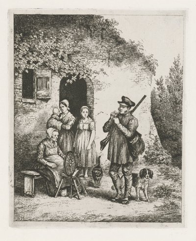 Company at the Door of a House by Christiaan Wilhelmus Moorrees