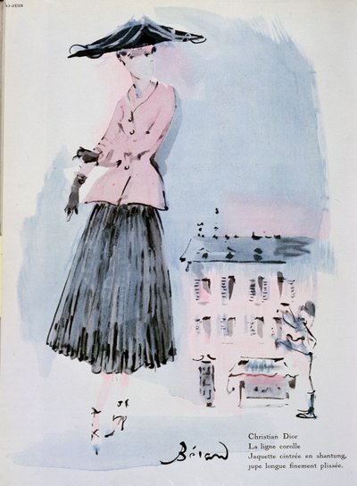 Fashion Plate by Christian Dior, Illustration from the Magazine 
