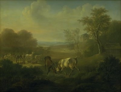 Deer in the Deer Park, with the Hermitage in the Background by Christian David Gebauer
