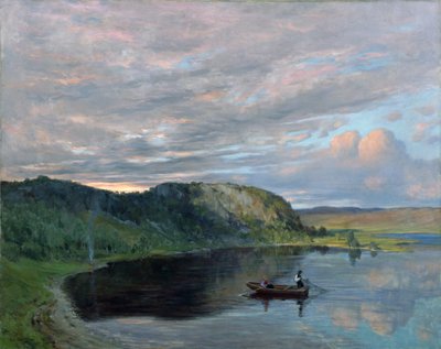 Summer Evening by a High Mountain Lake by Christian Eriksen Skredsvig