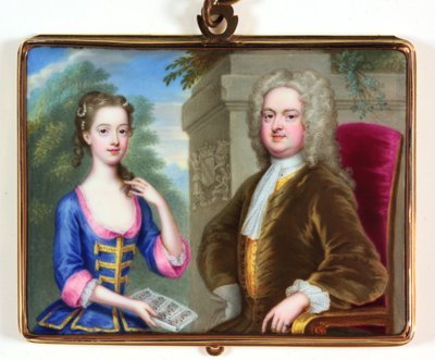 Lady Margaret Cavendish Holles Harley and her father Edward Harley by Christian Friedrich Zincke