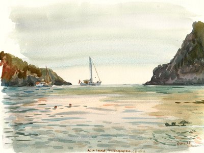 Corfu Yachts At Anchor by Christian Furr