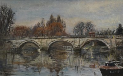 Forever Autumn, Red Leaves- Richmond Bridge, 2015 by Christian Furr