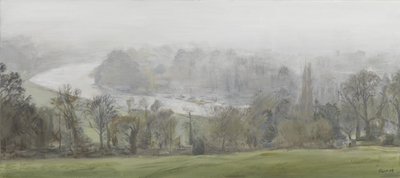 In a Mist (Silver) - Thames from Richmond Hill, Mists, 2015 by Christian Furr