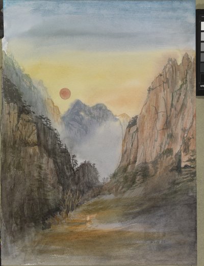 Pink Sun (Gold) Yellow Mountains, 2015 by Christian Furr