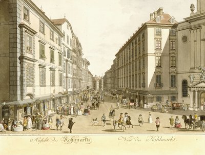 View of Kohlmarkt by Christian Georg II Schutz or Schuz