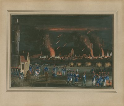 Bombardment of Frankfurt am Main by the French Army by Christian Georg Schütz the Younger