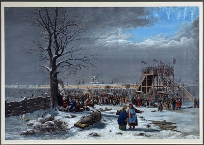The Roller Coasters on the Neva near the Smolny Convent in Saint Petersburg by Christian Gottfried Geissler