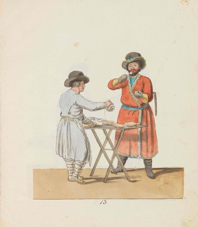Kissel Vendor and Manorial Coachman from the Series The St. Petersburg Peddlers by Christian Gottfried Heinrich Geissler