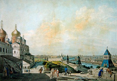 Moscow, view of the city, left of the Kremlin by Christian Gottlob Hammer