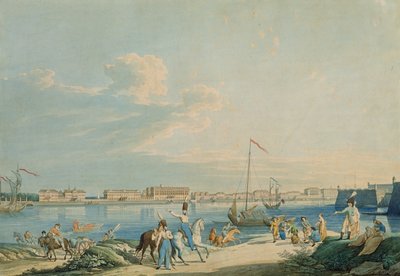 View of the Marble Palace and the North Side of the Peter and Paul Fortress, St. Petersburg by Christian Gottlob Hammer