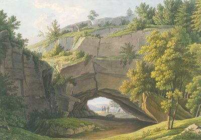View of the famous Kuhstall cave in Saxon Switzerland by Christian Gottlob Hammer