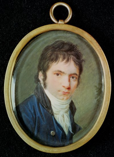 Miniature Portrait of Ludwig Van Beethoven by Christian Hornemann
