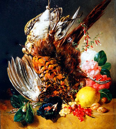 A Still Life with Fruit, Flowers and Game by Christian Huygens