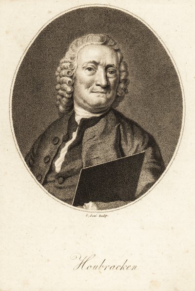 Oval Portrait of Arnold Houbracken by Christian Josi