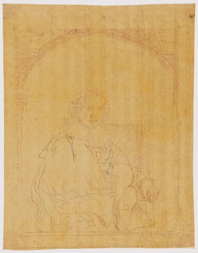Portrait of a Man in an Armchair, from Collection of Imitations of Drawings after the Principal Dutch and Flemish Masters by Christian Josi