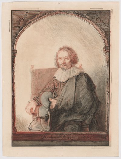 Portrait of a Man in an Armchair, from Collection of Imitations of Drawings after the Principal Dutch and Flemish Masters by Christian Josi