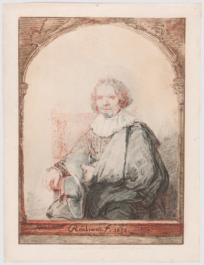 Portrait of a Man in an Armchair, from Collection of Imitations of Drawings after the Principal Dutch and Flemish Masters by Christian Josi