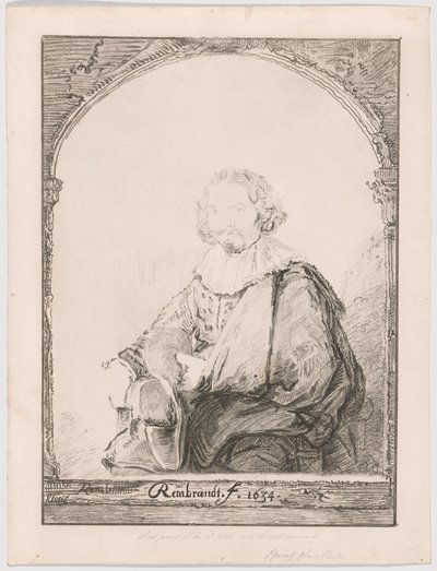 Portrait of a Man in an Armchair, from Collection of Imitations of Drawings after the Principal Dutch and Flemish Masters by Christian Josi