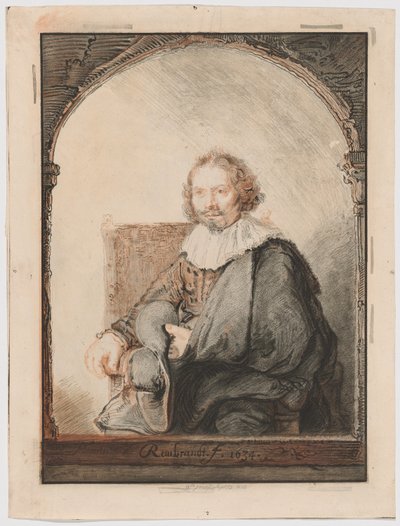 Portrait of a Man in an Armchair, from Collection of Imitations of Drawings after the Principal Dutch and Flemish Masters by Christian Josi